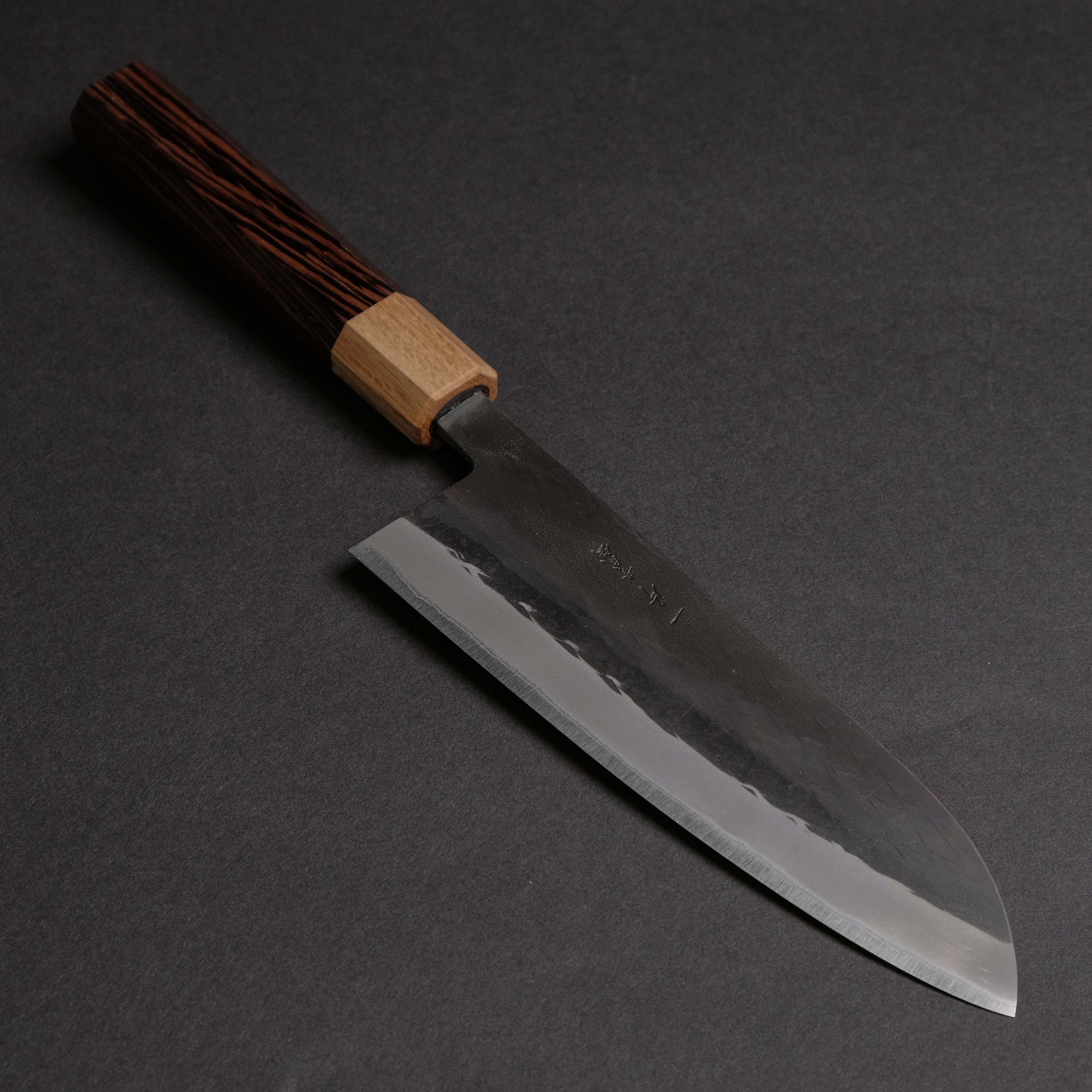 Hitohira TD Blue #2 Stainless Clad Kurouchi Santoku 165mm Wenge