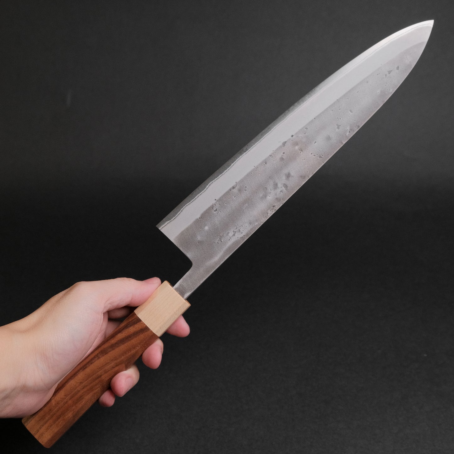 Hitohira TD Blue #2 Stainless Clad Nashiji Gyuto 240mm Walnut Handle