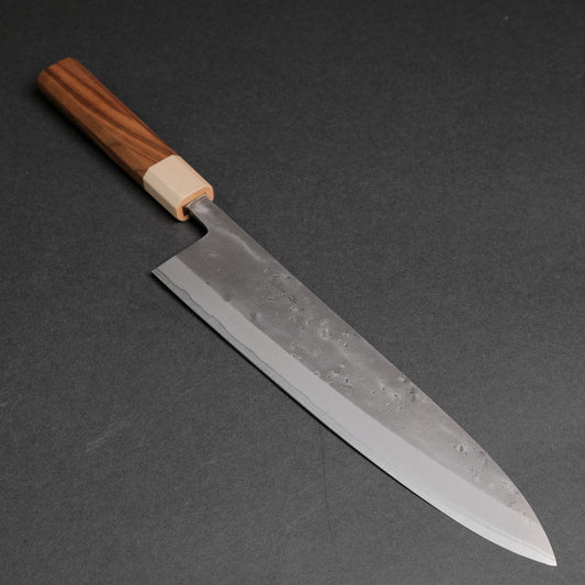 Hitohira TD Blue #2 Stainless Clad Nashiji Gyuto 240mm Walnut Handle