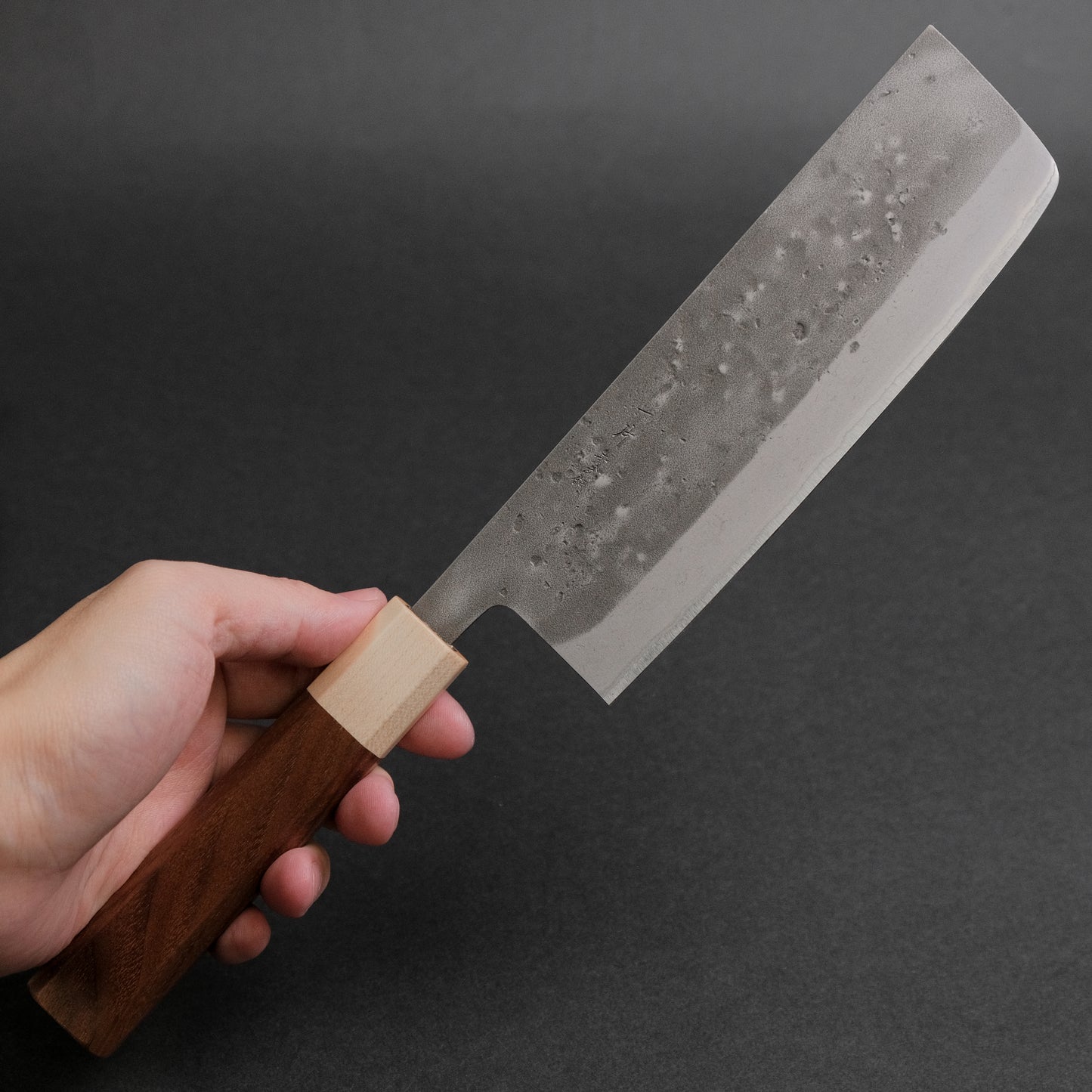 Hitohira TD Blue #2 Stainless Clad Nashiji Nakiri 165mm Walnut Handle