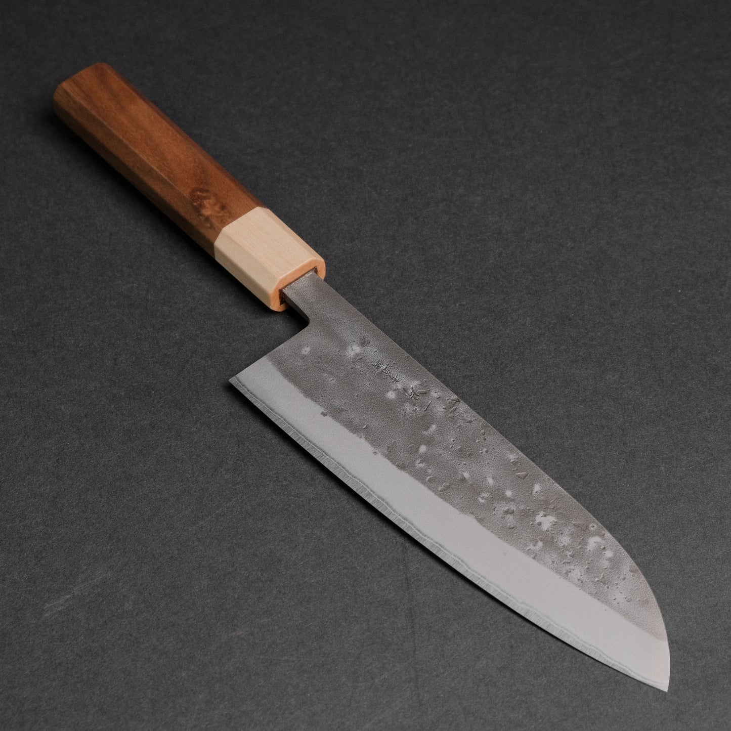 Hitohira TD Blue #2 Stainless Clad Nashiji Santoku 165mm Walnut Handle