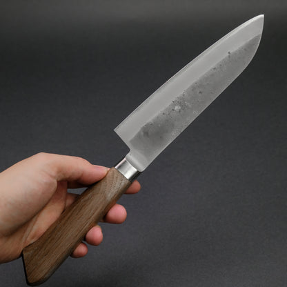 Hitohira TD Blue #2 Stainless Clad Nashiji Yo Santoku 170mm Walnut Handle