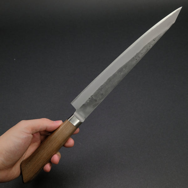 Hitohira TD Blue #2 Stainless Clad Nashiji Yo Sujihiki 240mm Walnut Handle