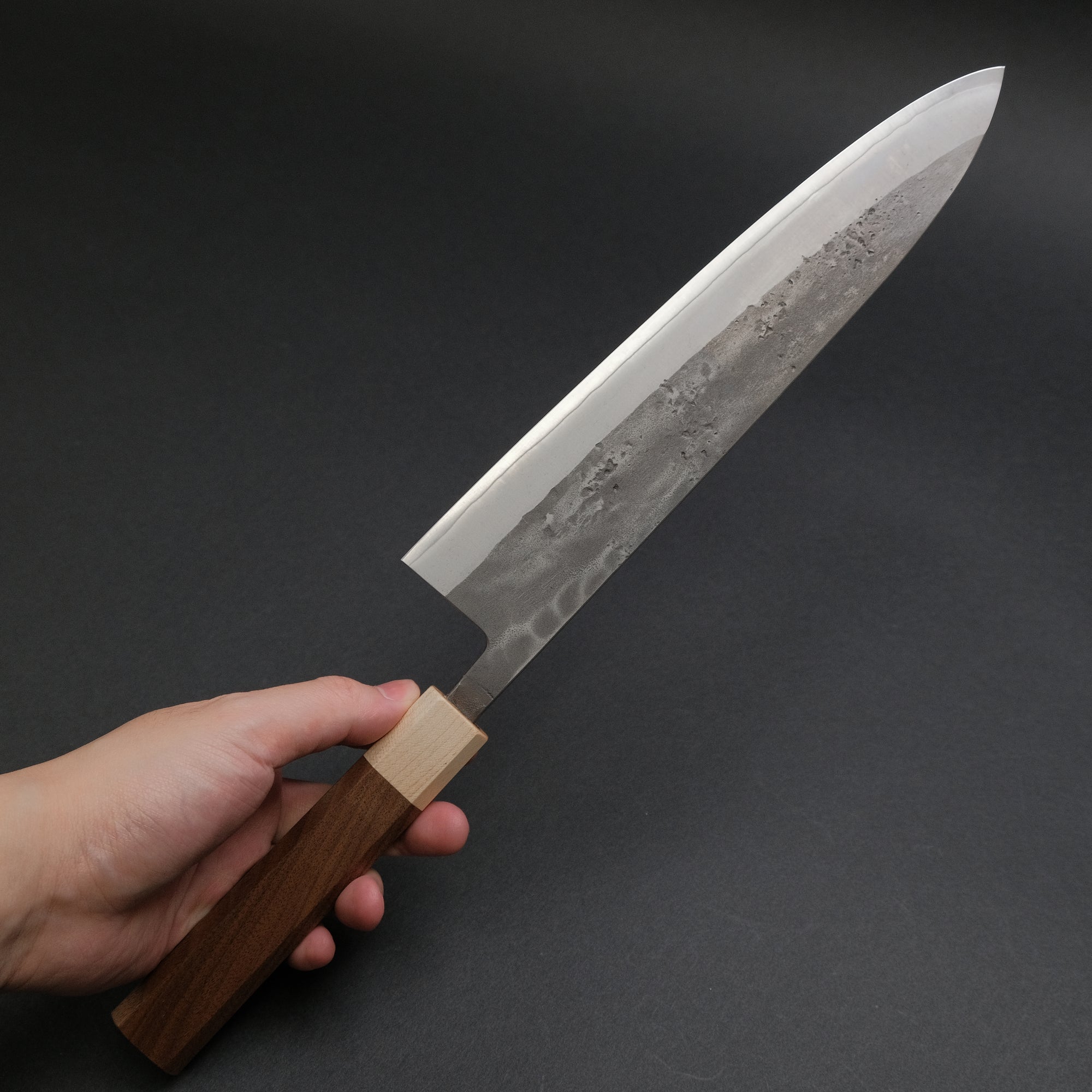 Hitohira TD SLD Nashiji Gyuto 240mm Walnut Handle