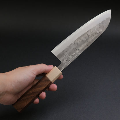 Hitohira TD SLD Nashiji Santoku 165mm Walnut Handle