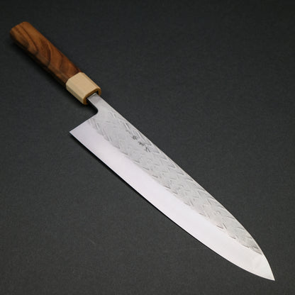 Hitohira TD SLD Tsuchime Gyuto 240mm Walnut Handle