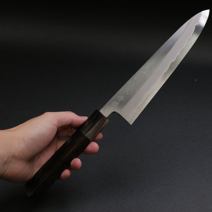 Hitohira Tanaka Kyuzo Blue #1 Stainless Clad Gyuto 210mm Taihei Makassar Ebony Handle (Discounted)