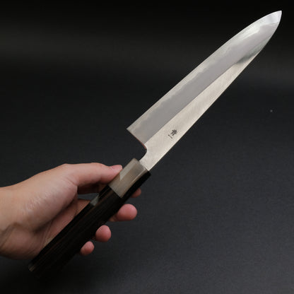 Hitohira Tanaka Kyuzo Blue #1 Stainless Clad Gyuto 210mm Taihei Makassar Ebony Handle (Discounted)