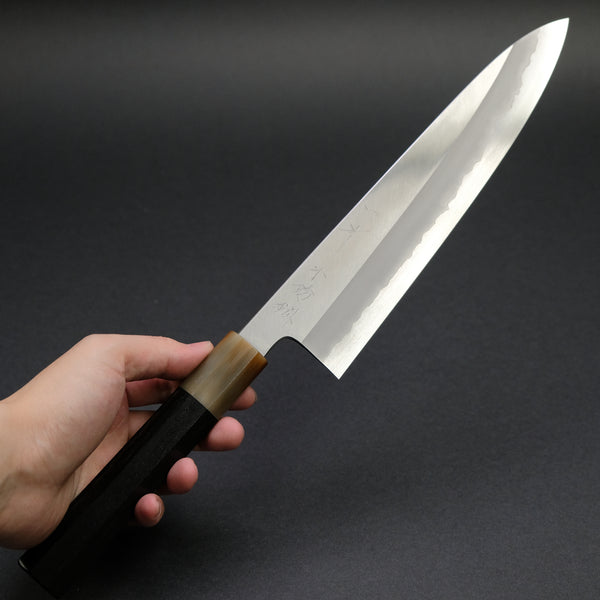 Hitohira Tanaka Kyuzo Blue #1 Stainless Clad Gyuto 240mm Taihei Ebony Handle
