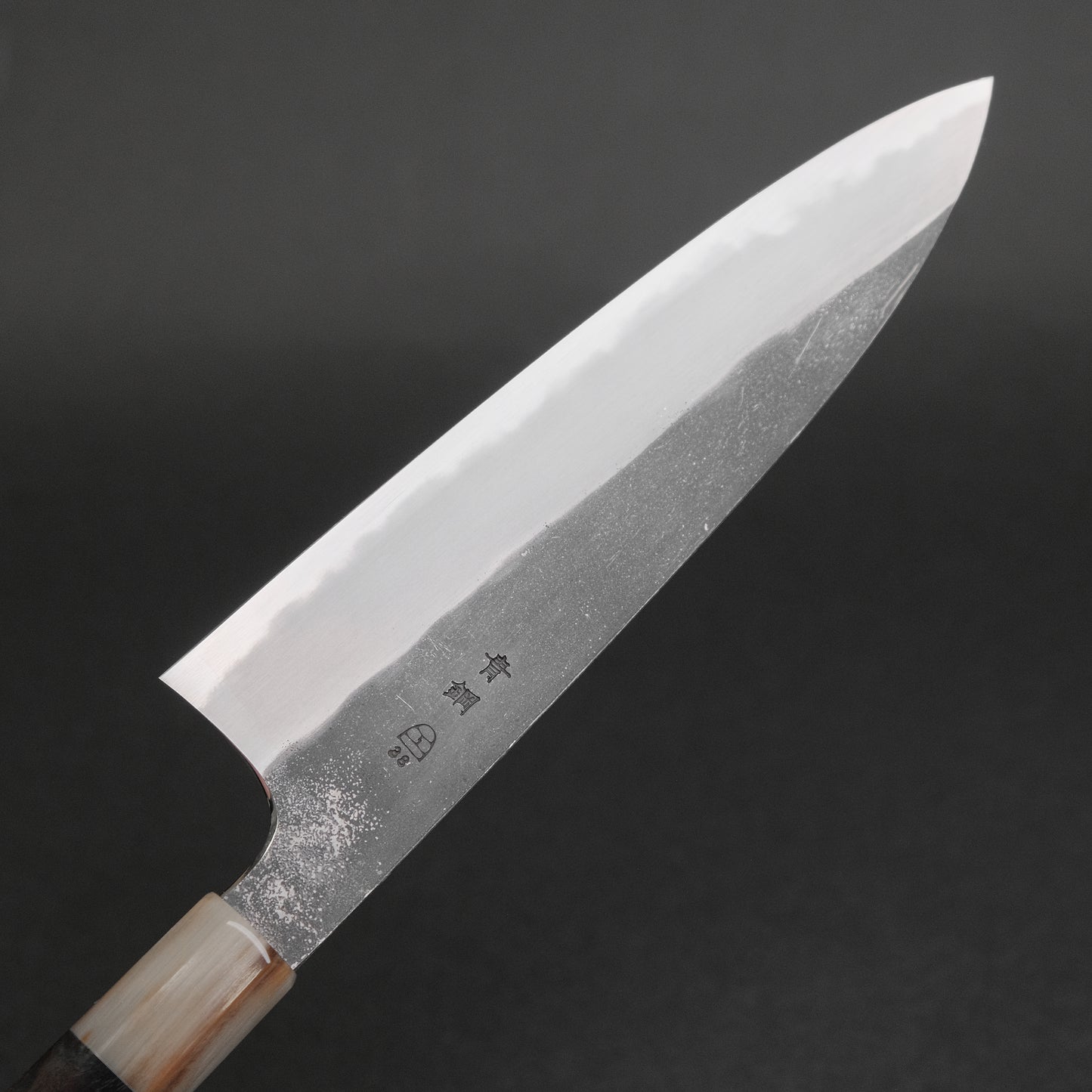 Hitohira Togashi Blue #2 Kurouchi Gyuto 210mm Ebony Handle