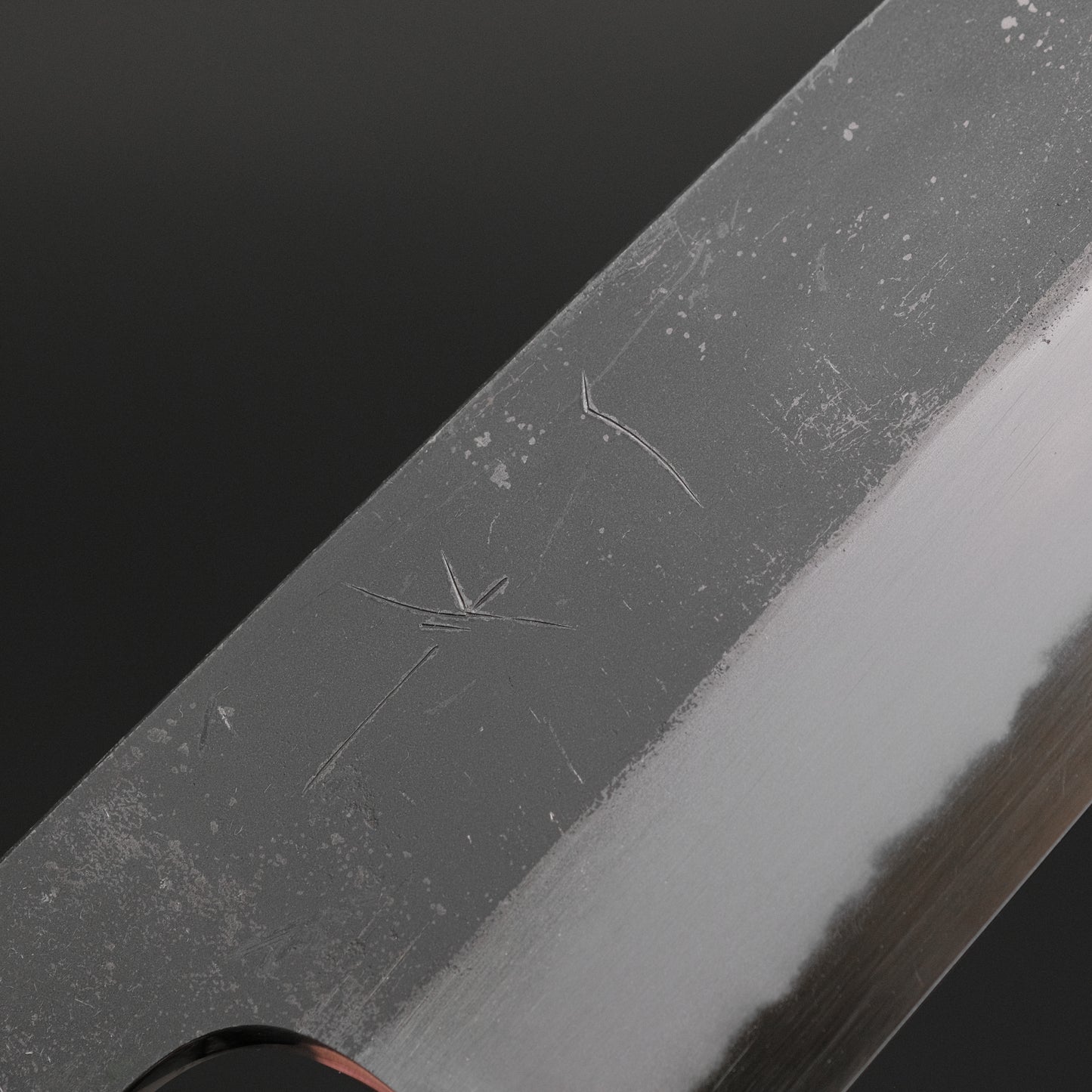 Hitohira Togashi Blue #2 Kurouchi Gyuto 210mm Ebony Handle