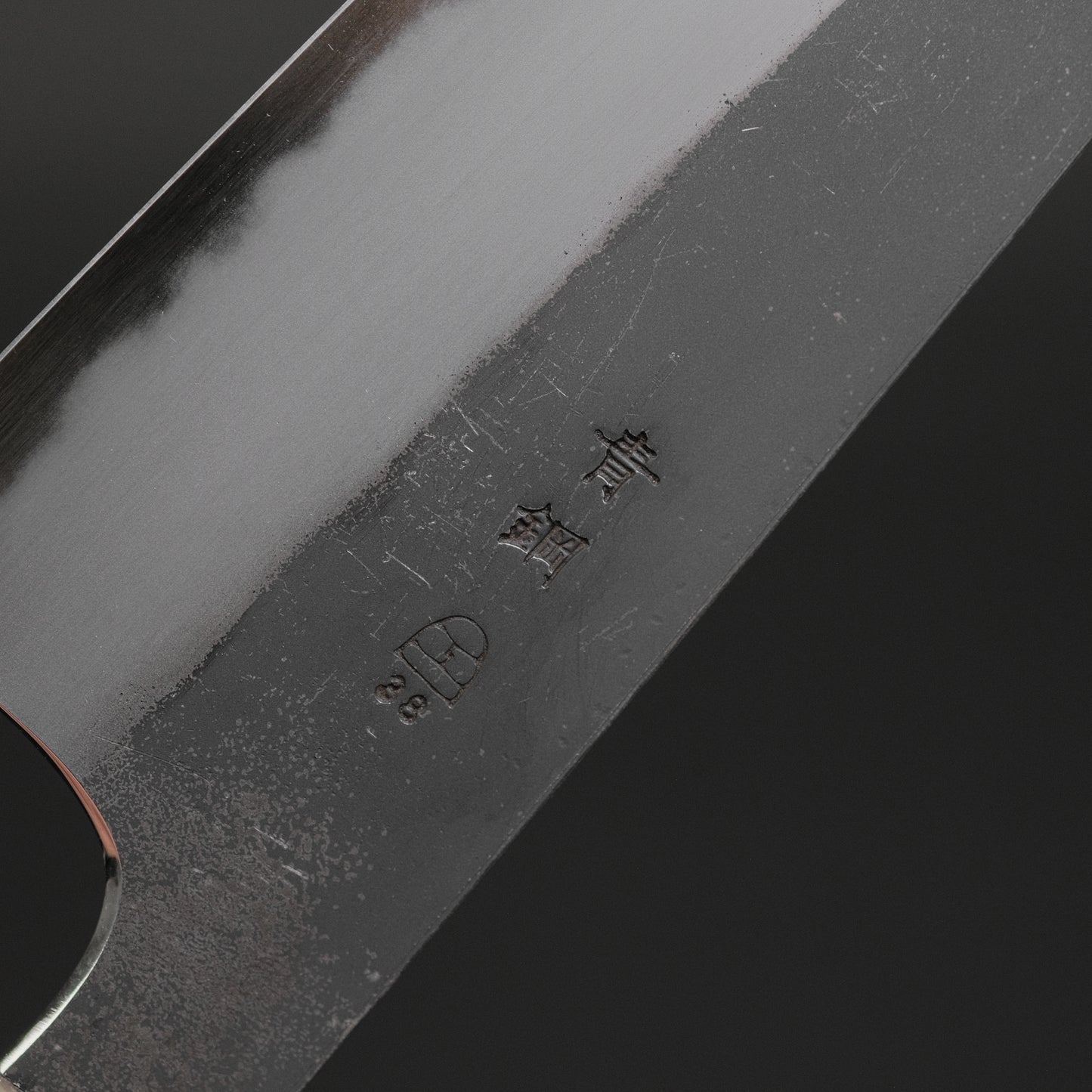 Hitohira Togashi Blue #2 Kurouchi Gyuto 210mm Ebony Handle
