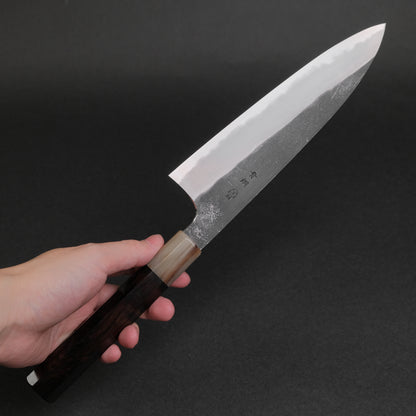 Hitohira Togashi Blue #2 Kurouchi Gyuto 210mm Ebony Handle