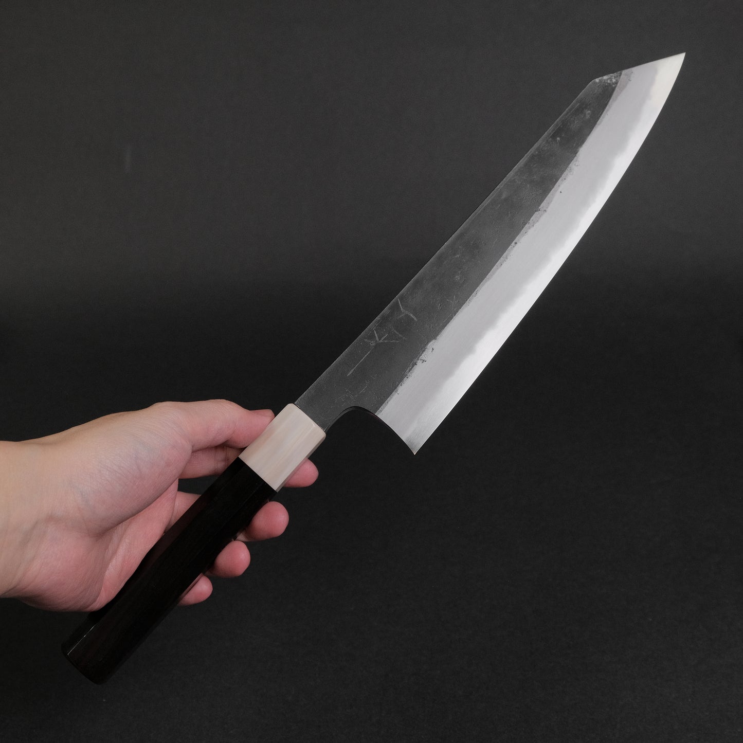 Hitohira Togashi Blue #2 Kurouchi Kiritsuke Gyuto 240mm Ebony Handle