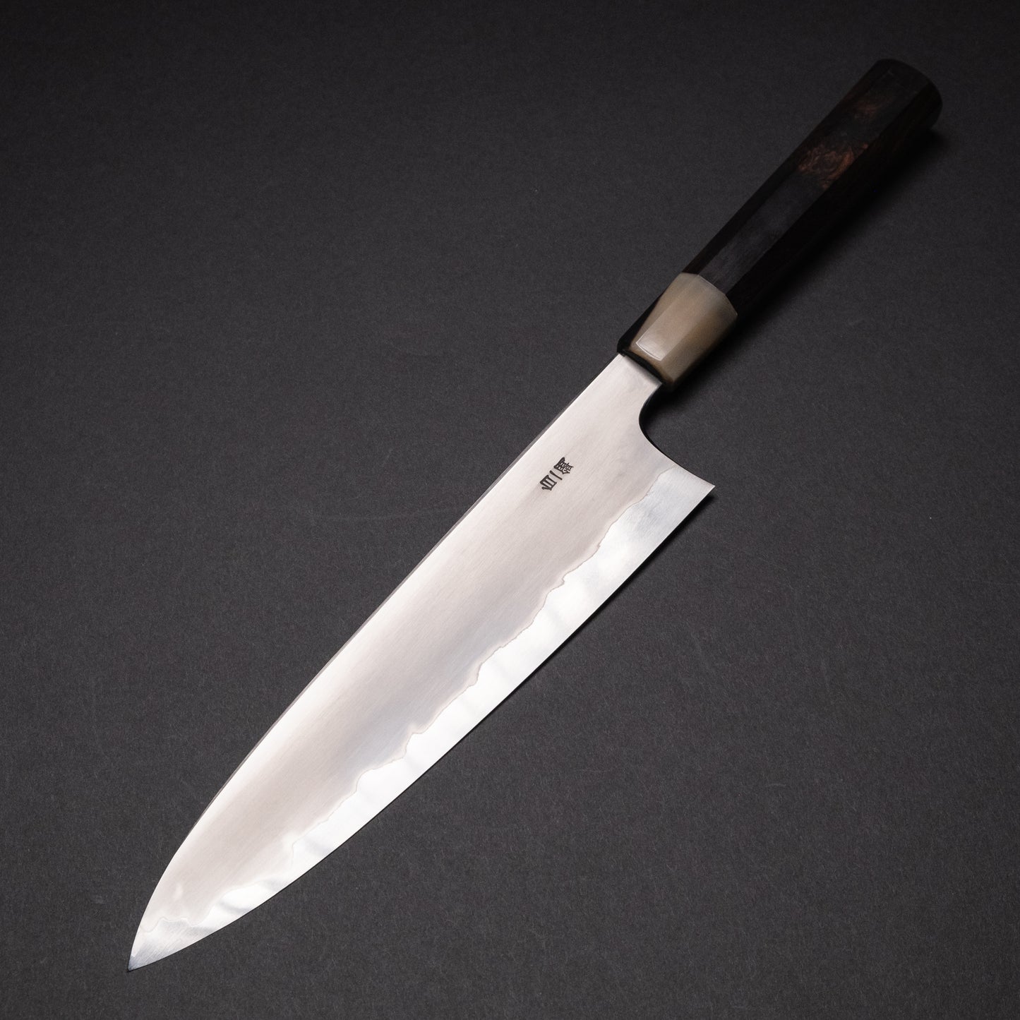 Hitohira Togashi White #1 Stainless Clad Kasumi Gyuto 240mm Ebony Handle