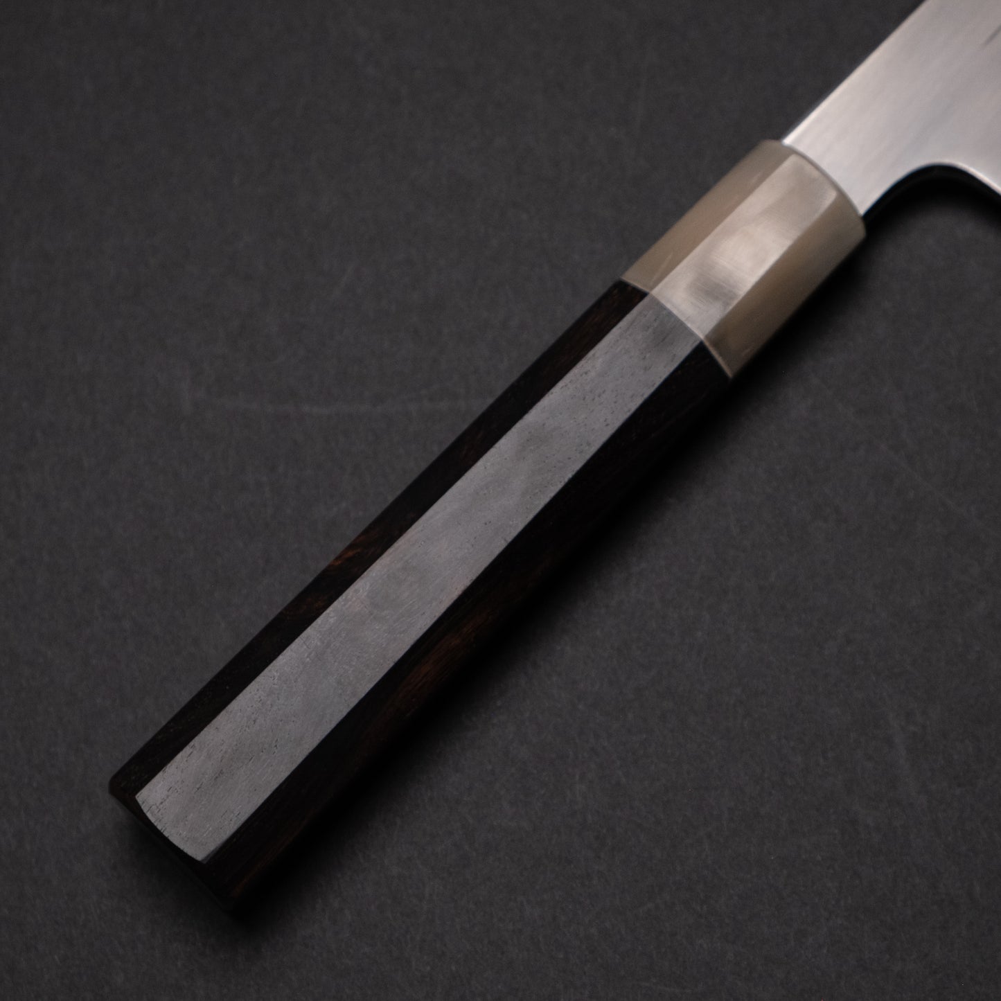 Hitohira Togashi White #1 Stainless Clad Kasumi Gyuto 240mm Ebony Handle