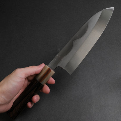 Hitohira Togashi White #1 Fuji Mizu Honyaki Santoku 180mm Ziricote Handle (#143/ Saya)