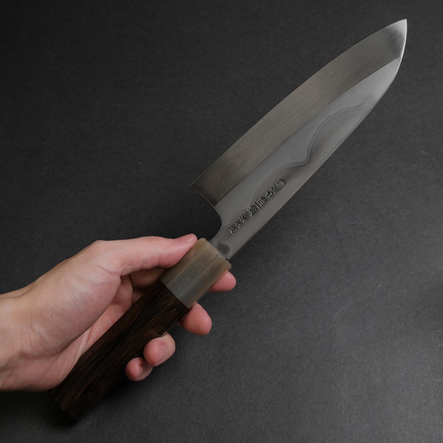 Hitohira Togashi White #1 Fuji Mizu Honyaki Santoku 180mm Ziricote Handle (#143/ Saya)