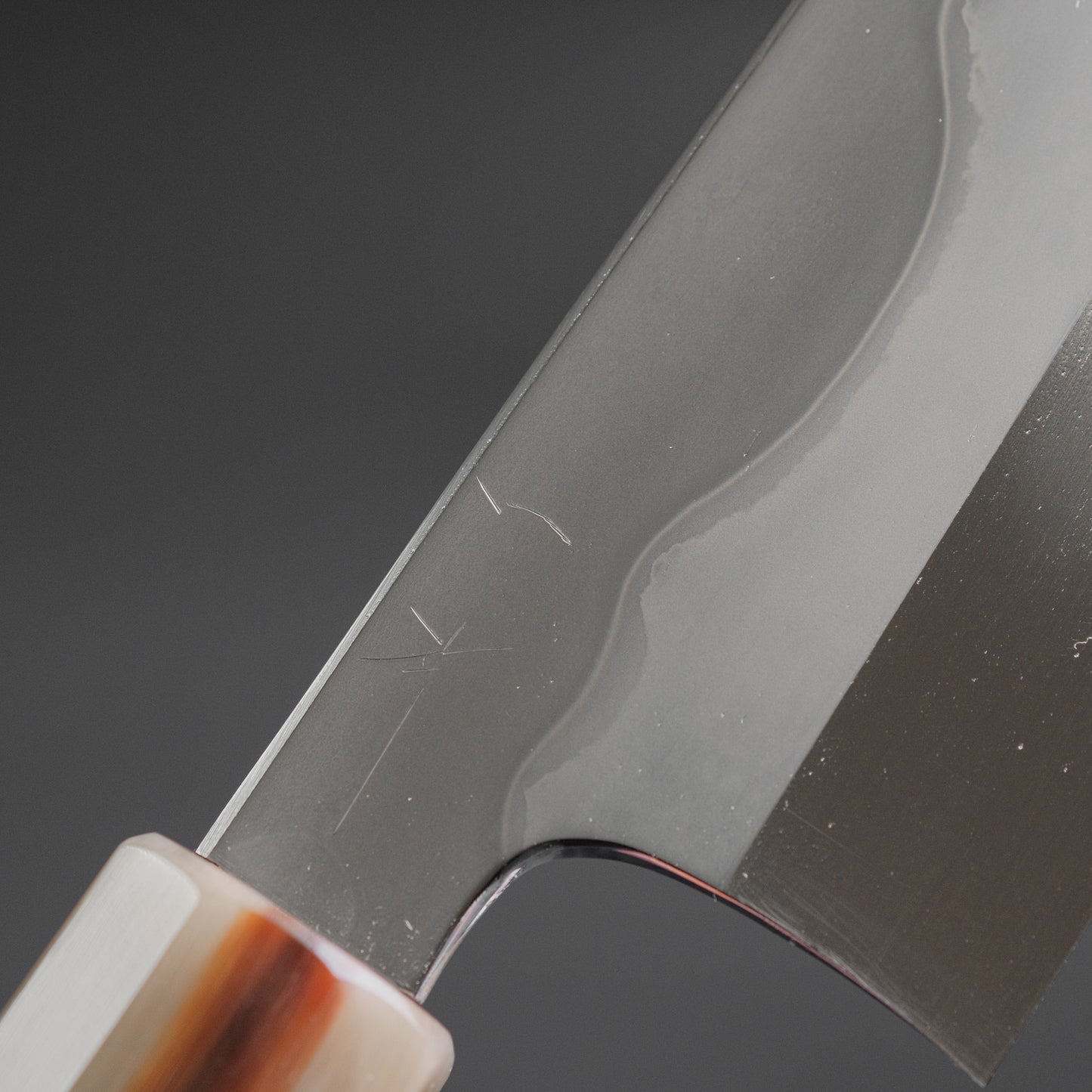 Hitohira Togashi White #1 Fuji Mizu Honyaki Santoku 180mm Ziricote Handle (#143/ Saya)