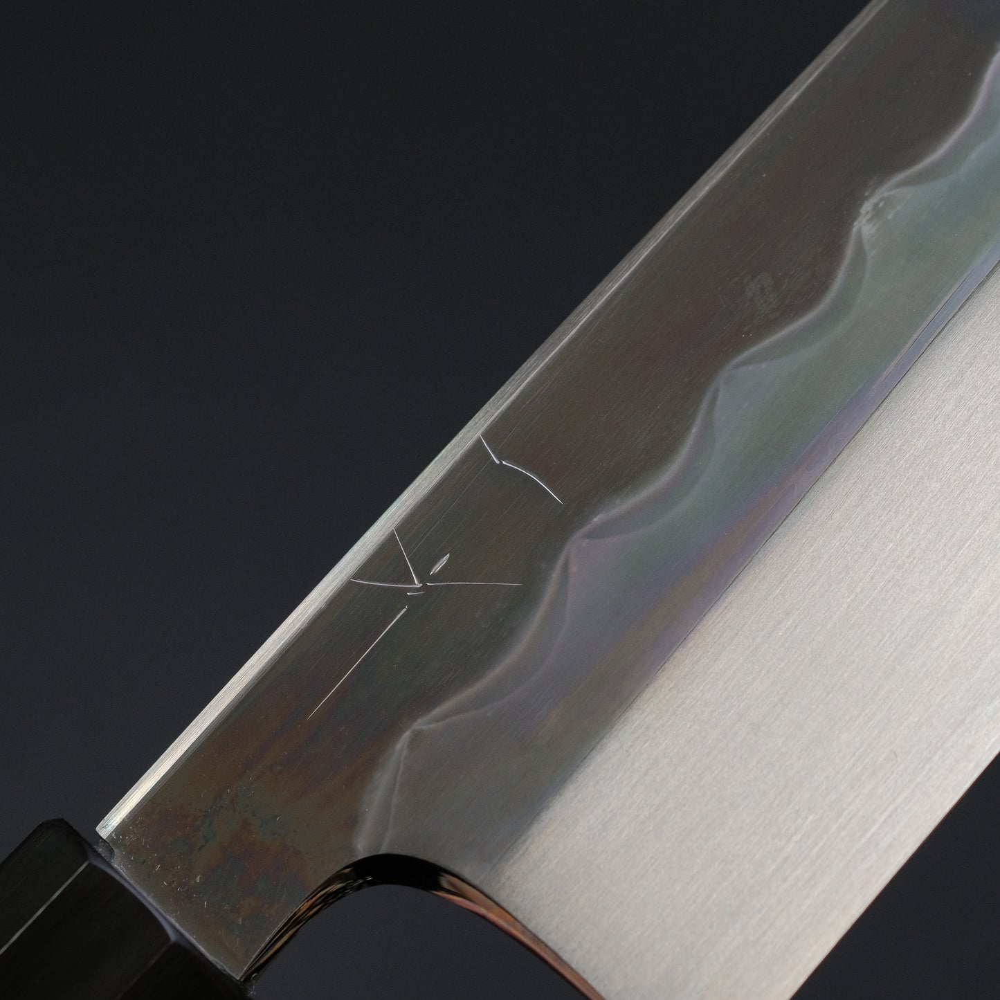 Hitohira Togashi White #1 Mizu Honyaki Gyuto 240mm Kurokaki Persimmon Handle (#086/ Saya)