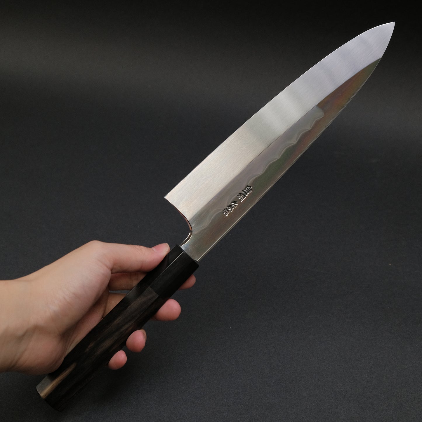 Hitohira Togashi White #1 Mizu Honyaki Gyuto 240mm Kurokaki Persimmon Handle (#086/ Saya)