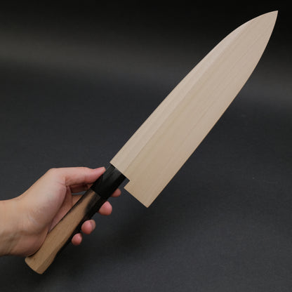 Hitohira Togashi White #1 Mizu Honyaki Gyuto 240mm Kurokaki Persimmon Handle (#086/ Saya)