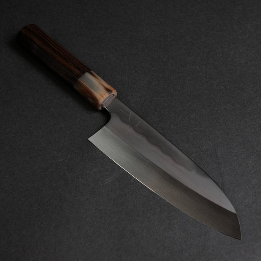 Hitohira Togashi White #1 Notaremon Mizu Honyaki Santoku 180mm Taihei Makassar Ebony Handle (#131/ Saya)