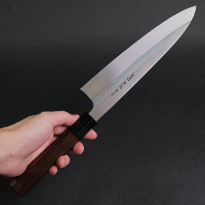 Hitohira Togashi White #1 Sanbonsugi Mizu Honyaki Gyuto 240mm Taihei Makassar Ebony Handle (#125/ Saya)