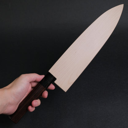 Hitohira Togashi White #1 Sanbonsugi Mizu Honyaki Gyuto 240mm Taihei Makassar Ebony Handle (#125/ Saya)