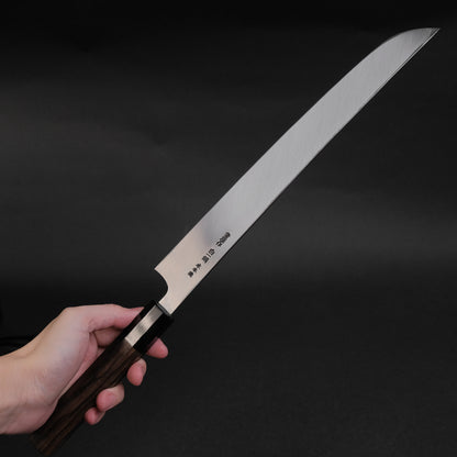 Hitohira Togashi White #1 Sanbonsugi Mizu Honyaki Yanagi Sakimaru 300mm Kurokaki Persimmon Handle (Saya)