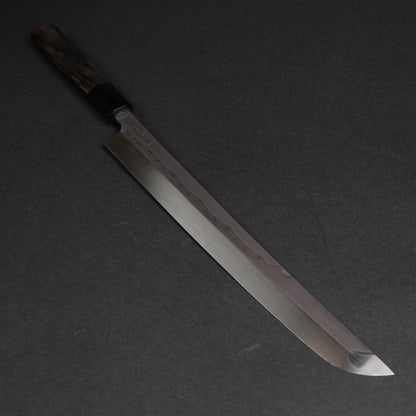 Hitohira Togashi White #1 Sanbonsugi Mizu Honyaki Yanagi Sakimaru 300mm Kurokaki Persimmon Handle (Saya)