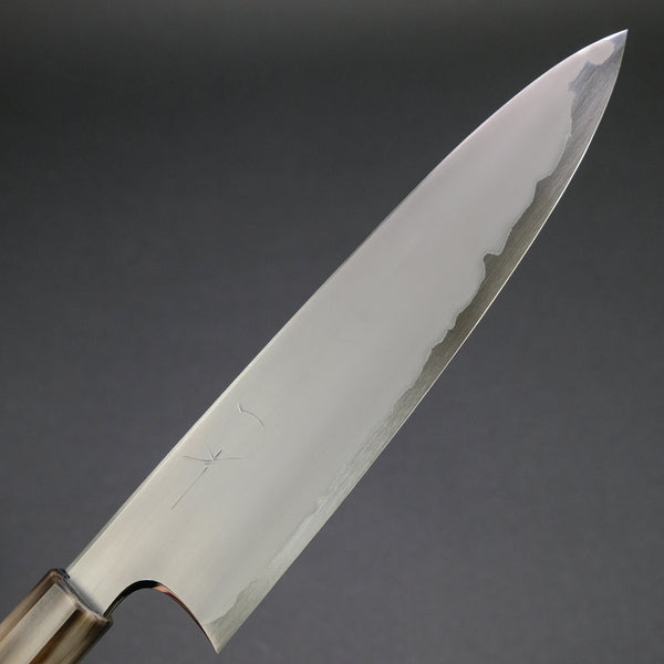 Hitohira Togashi White #1 Stainless Clad Kasumi Gyuto 210mm Ebony Handle