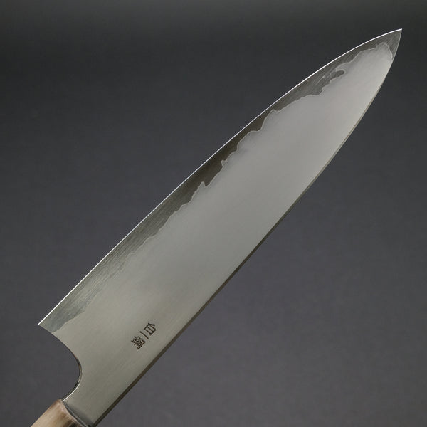 Hitohira Togashi White #1 Stainless Clad Kasumi Gyuto 210mm Ebony Handle