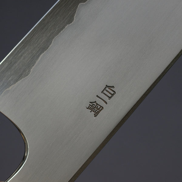 Hitohira Togashi White #1 Stainless Clad Kasumi Gyuto 210mm Ebony Handle