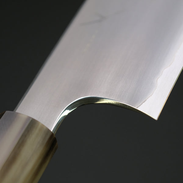 Hitohira Togashi White #1 Stainless Clad Kasumi Gyuto 210mm Ebony Handle