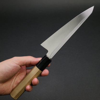 Hitohira White #2 Damascus Single-Bevel Honesuki Kaku 150mm Ho Wood Handle