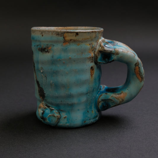 Komon Shinichi Kotsuji Igayaki Blue Zundo Mug