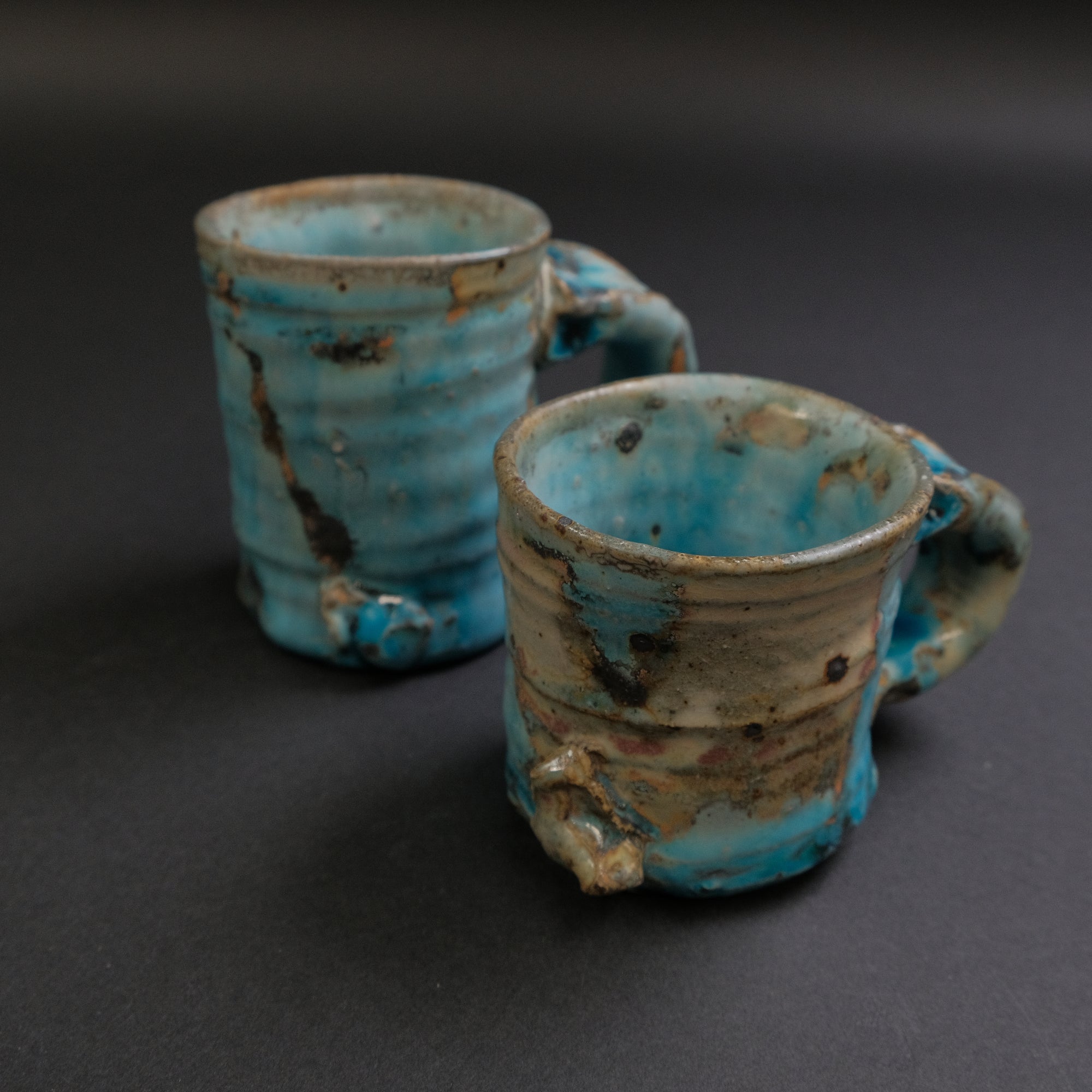Komon Shinichi Kotsuji Igayaki Blue Zundo Mug