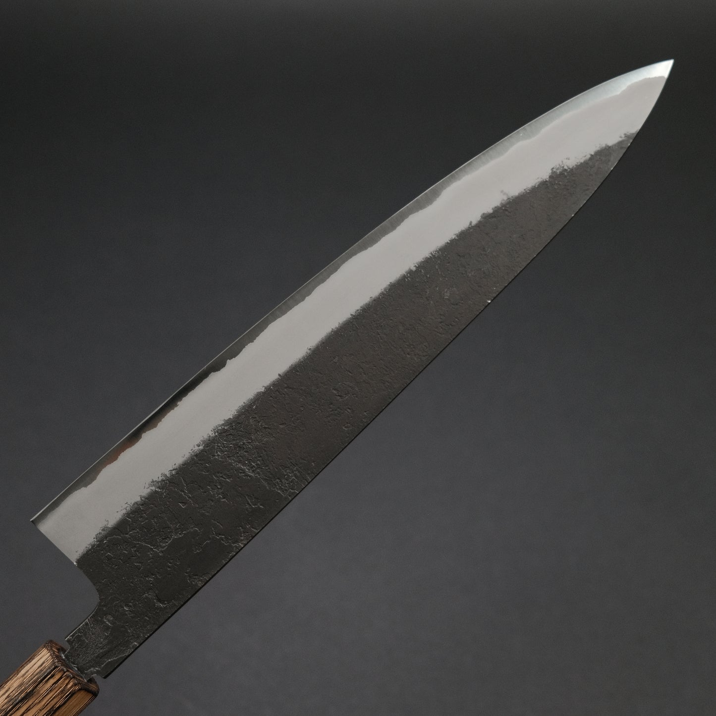 Konosuke MB White #2 Nashiji Kurouchi Gyuto 240mm Burnt Chestnut Handle