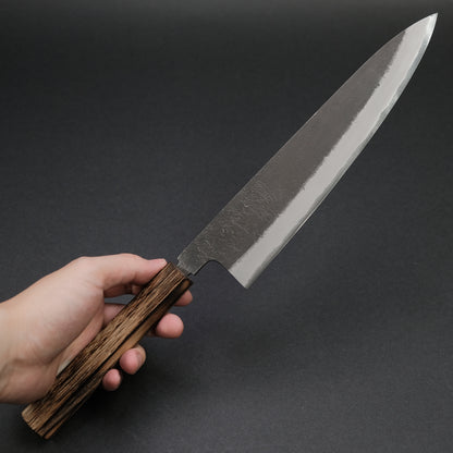 Konosuke MB White #2 Nashiji Kurouchi Gyuto 240mm Burnt Chestnut Handle