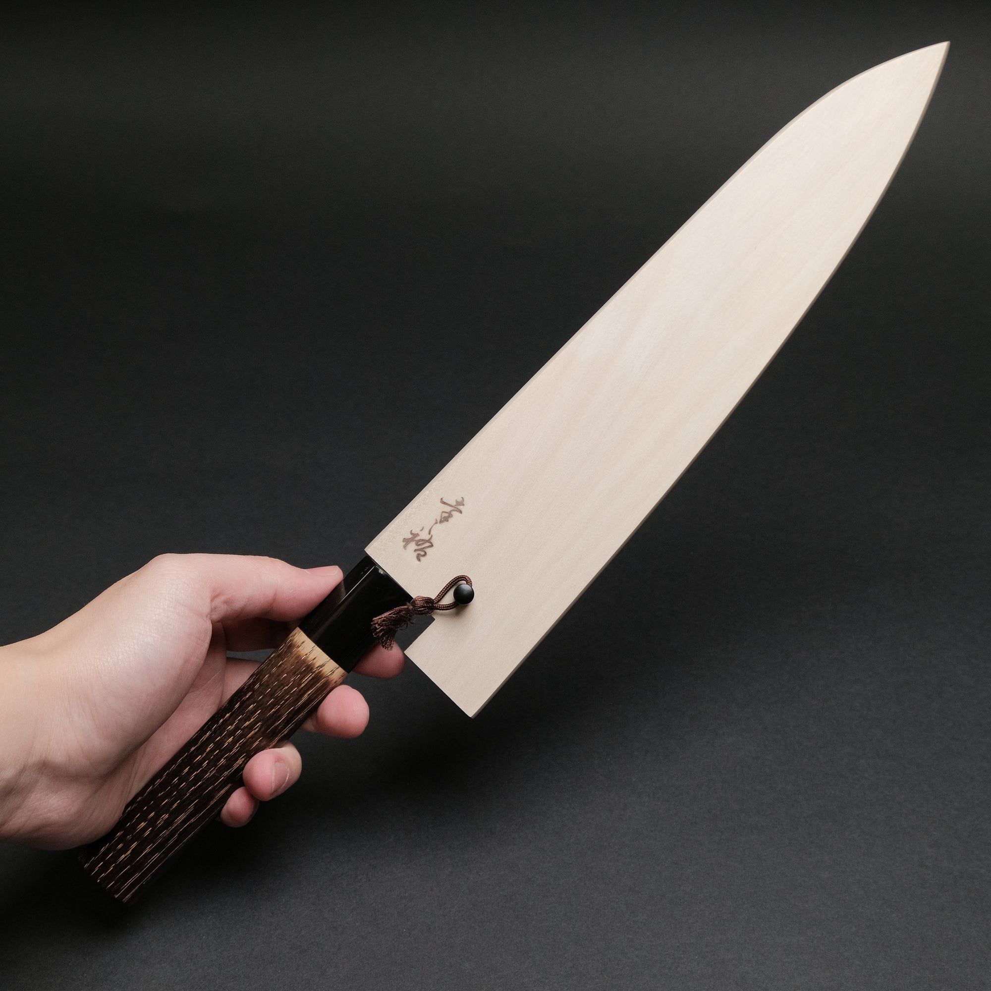 Konosuke Madei Sumiiro SLD Gyuto 210mm Burnt Chestnut Handle