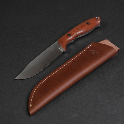 MOKI Berg Fixed Blade Canvas Micarta Handle (Natural Brown)