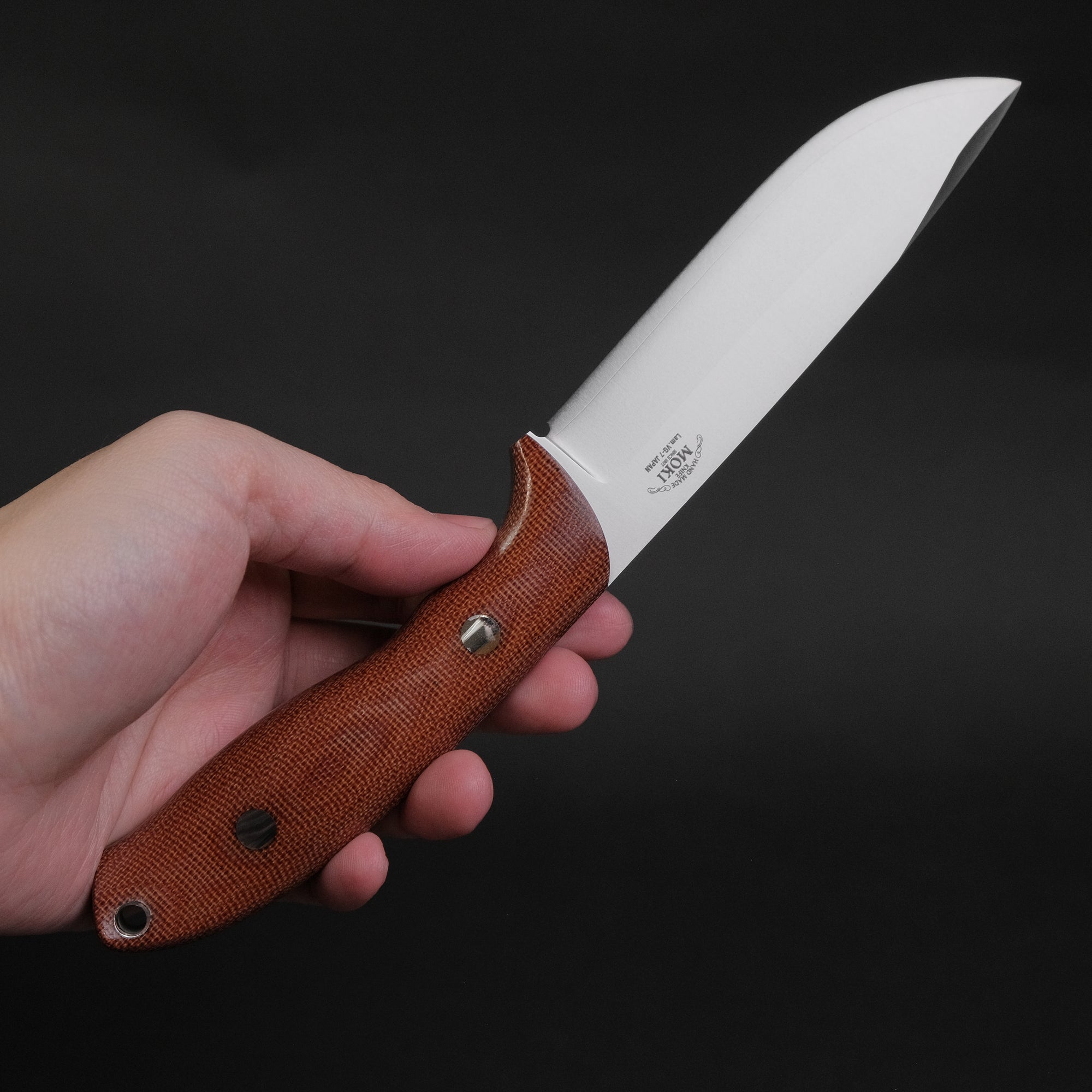 MOKI Berg Fixed Blade Canvas Micarta Handle (Natural Brown)