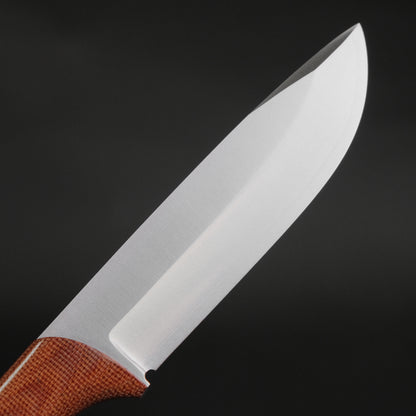 MOKI Berg Fixed Blade Canvas Micarta Handle (Natural Brown)