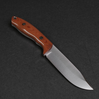 MOKI Berg Fixed Blade Canvas Micarta Handle (Natural Brown)