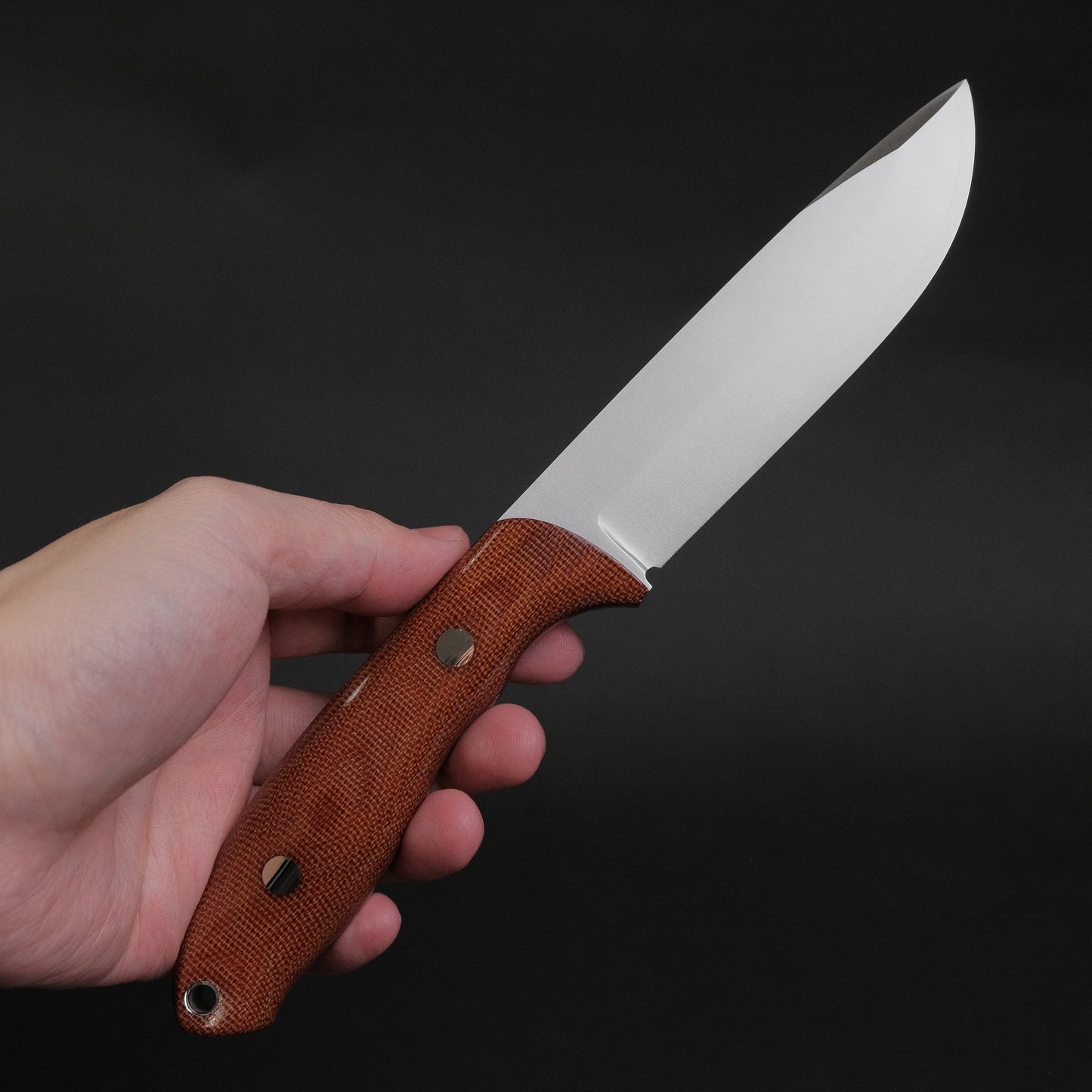 MOKI Berg Fixed Blade Canvas Micarta Handle (Natural Brown)