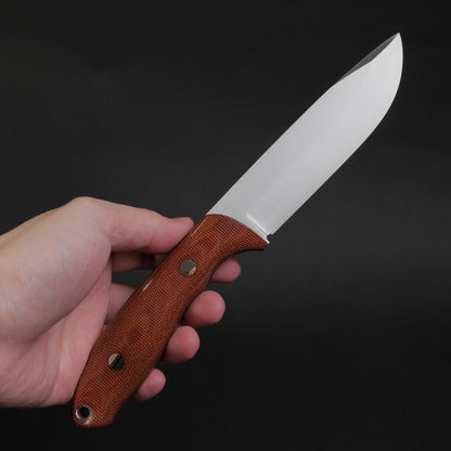 MOKI Berg Fixed Blade Canvas Micarta Handle (Natural Brown)