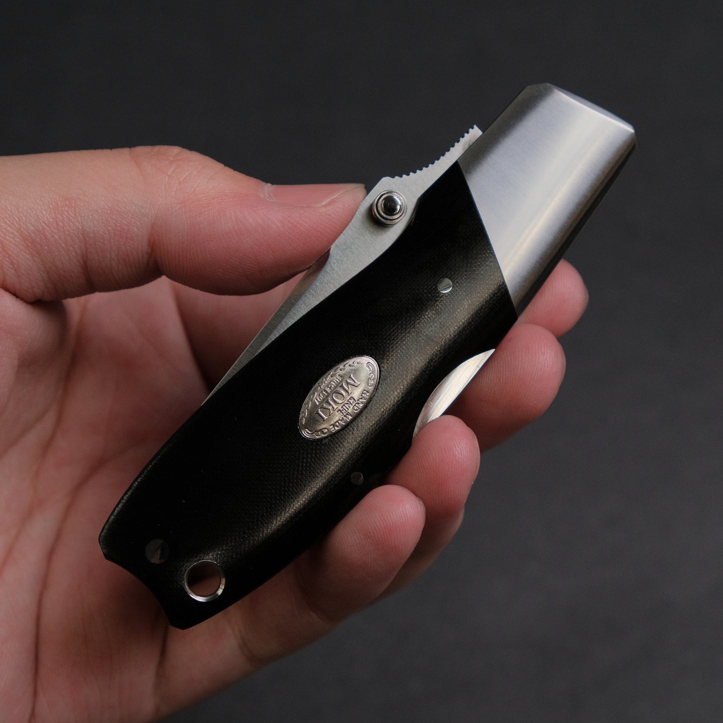 MOKI Kingfisher Folding Knife Linen Micarta Handle