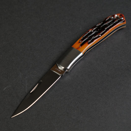 MOKI Kronos Folding Knife Large Stag Handle