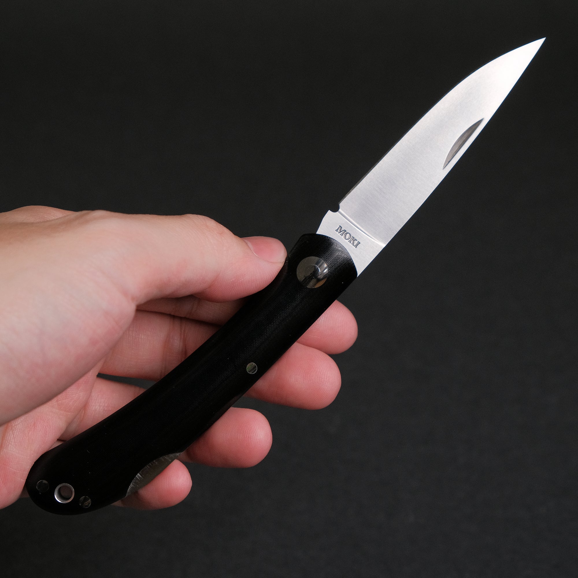 MOKI Shima Owl Folding Knife Large Linen Micarta Handle